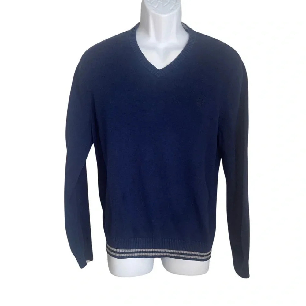 Original Penguin Men's V-Neck Pullover Sweater | Navy Blue | Size XL 100% Cotton